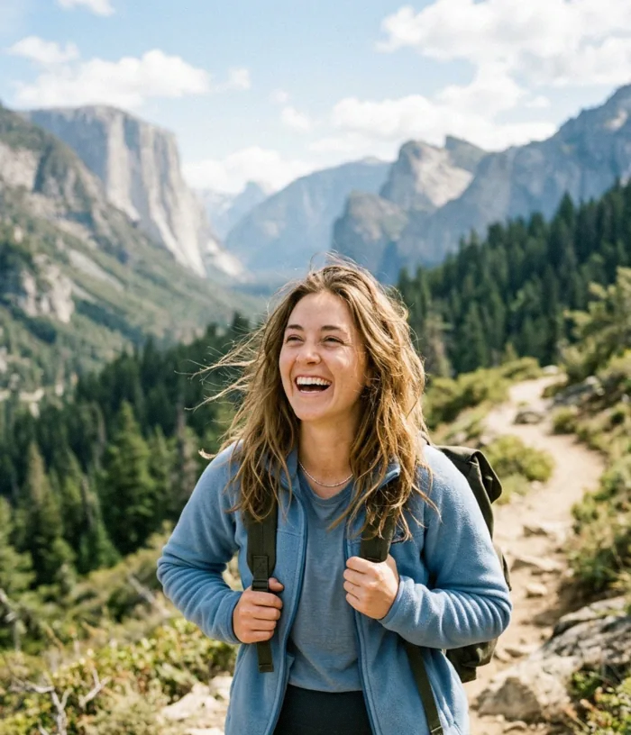 Cannabis-friendly woman laughing